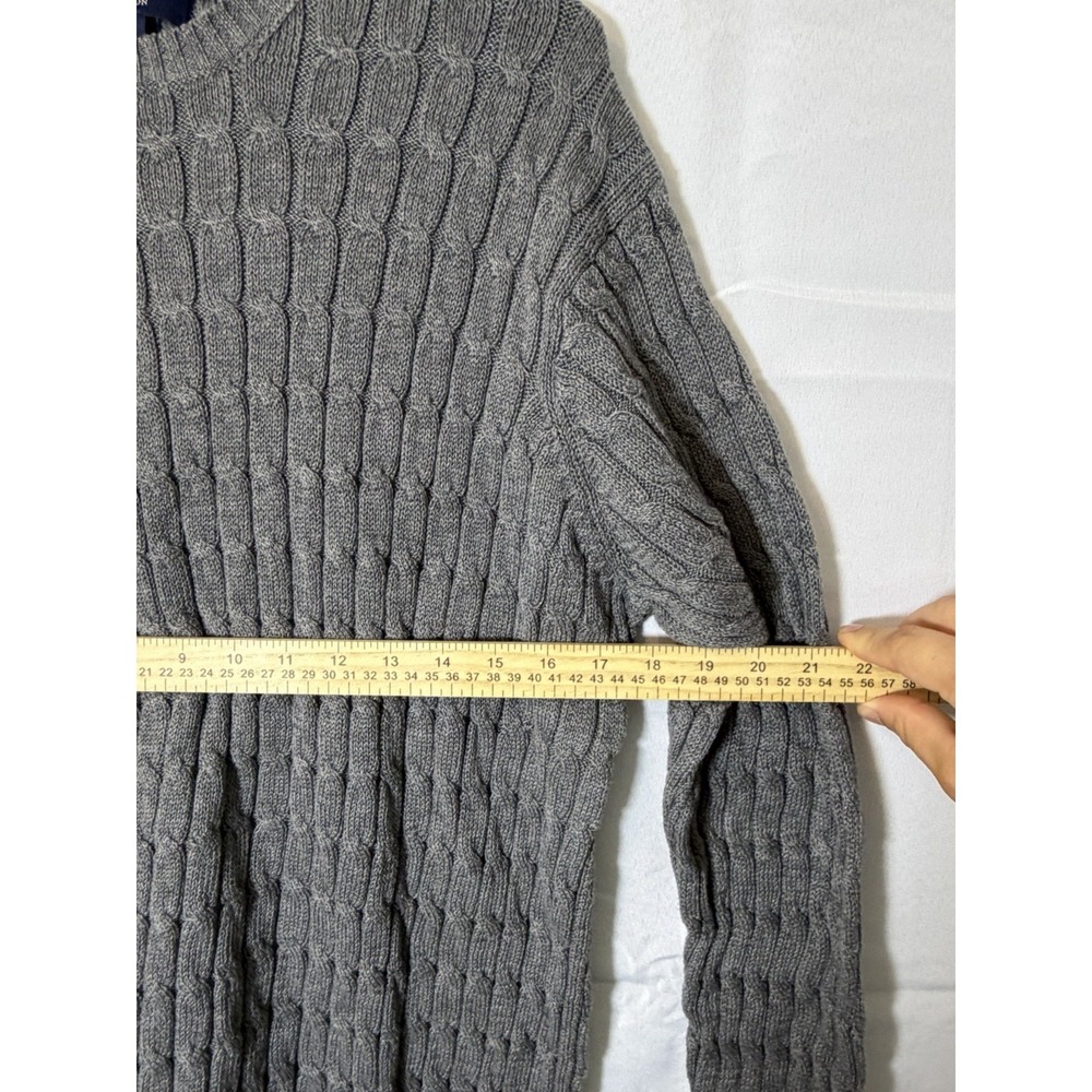Daniel Cremieux Cotton Cable Knit  Sweater Men's Grey  Size L Grandpa Core - Picture 10 of 12